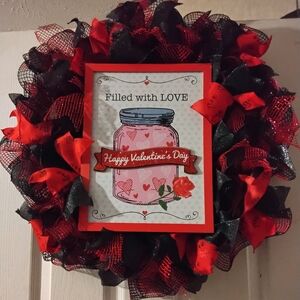 Valentine's Day Wreath - Red and Black
